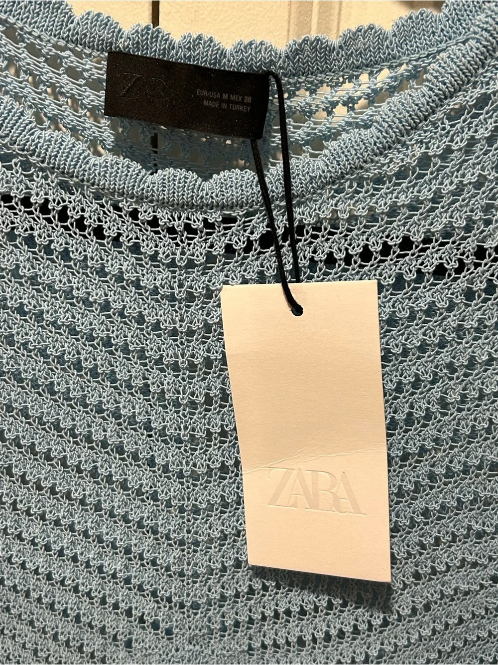 NWT Zara Knit Flared Sleeve Jumper Blue , size M